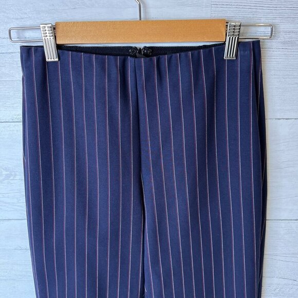 Rag and Bone Pants Womens Size 4 Navy Stripe Simone Snap Pant High Rise Career - Picture 10 of 16